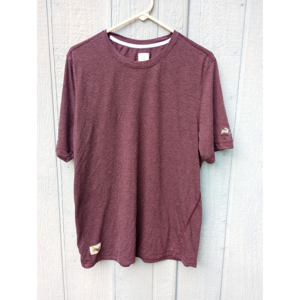 Tracksmith Running Horizon Tee Men’s XLarge Burgundy Striped Athletic